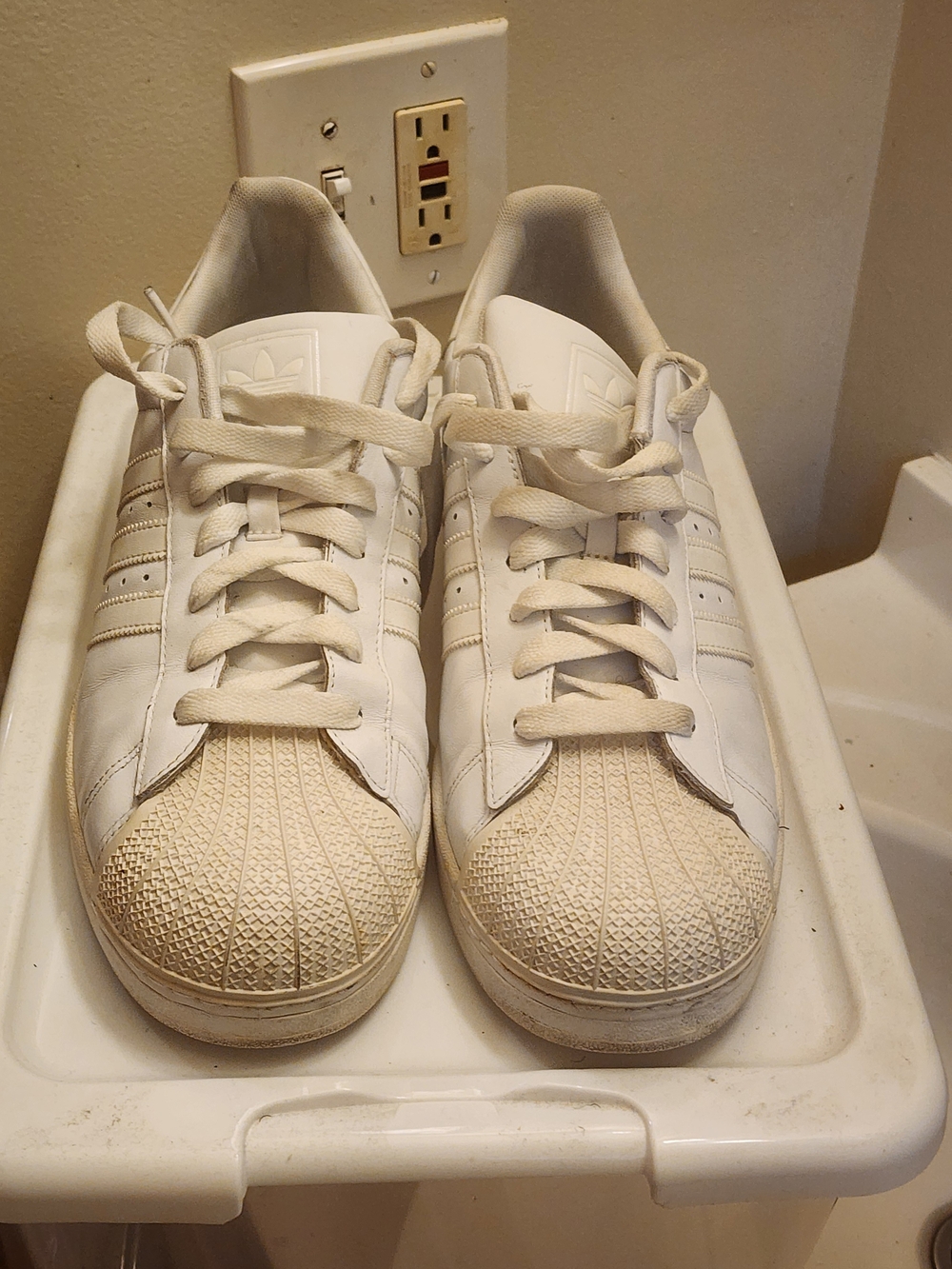 Adidas White Shell-Toe Classic Sneakers